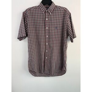Vintage 90s Polo Ralph Lauren Blake Plaid Short Sleeve Button Down Shirt Men's S